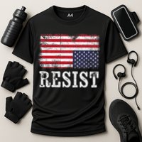 Upside Down American Flag Resist Distress United States Usa Cooling Performance Crew T-Shirt