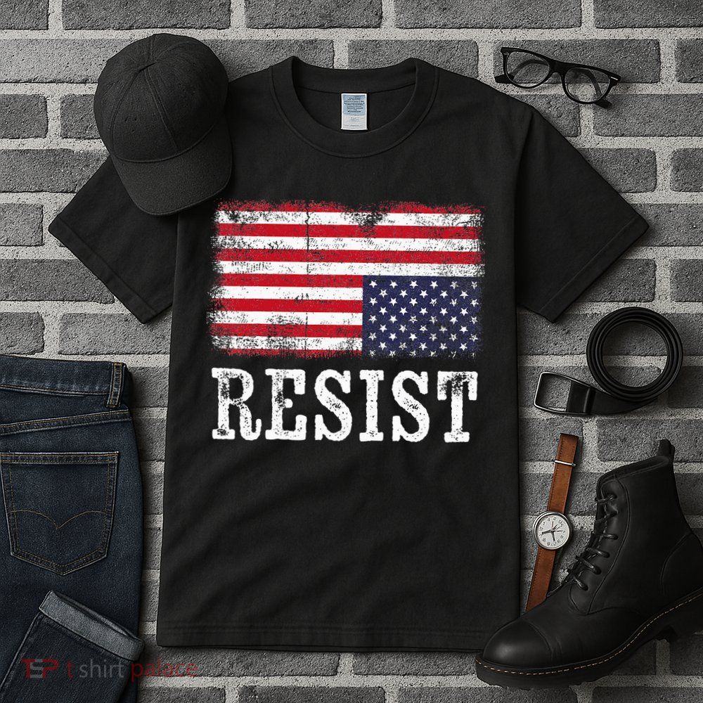 Upside Down American Flag Resist Distress United States Usa Tall T-Shirt