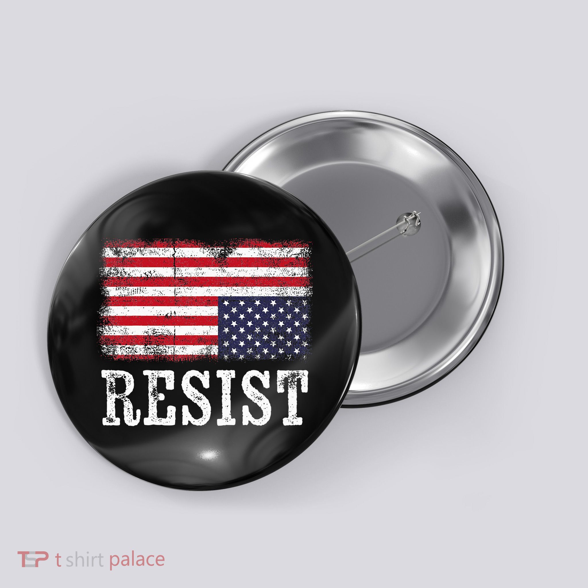 Upside Down American Flag Resist Distress United States Usa Button