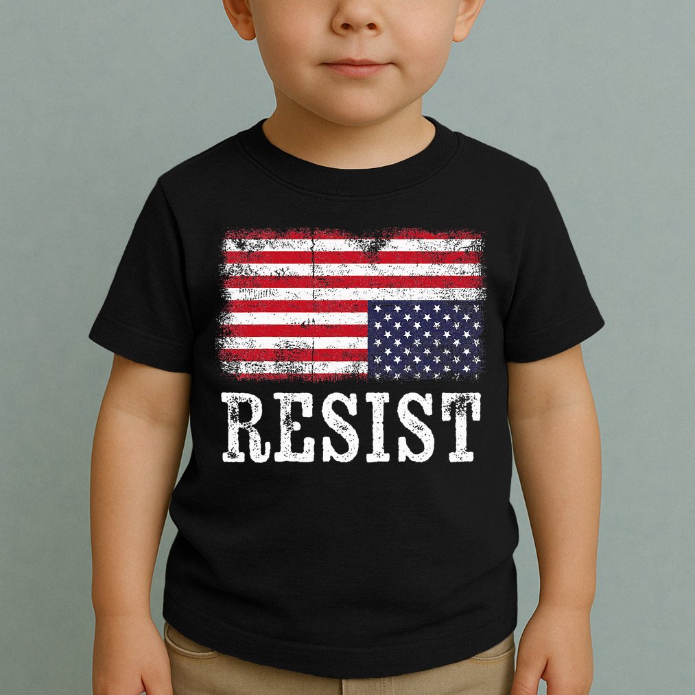 Upside Down American Flag Resist Distress United States Usa Toddler T-Shirt