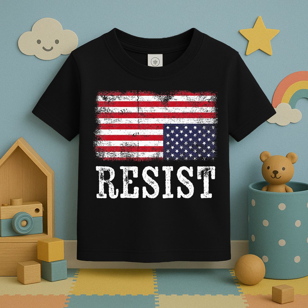 Upside Down American Flag Resist Distress United States Usa Toddler T-Shirt