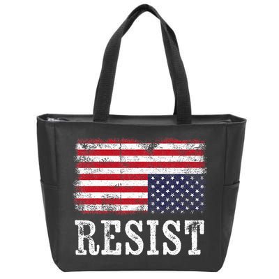 Upside Down American Flag Resist Distress United States Usa Zip Tote Bag