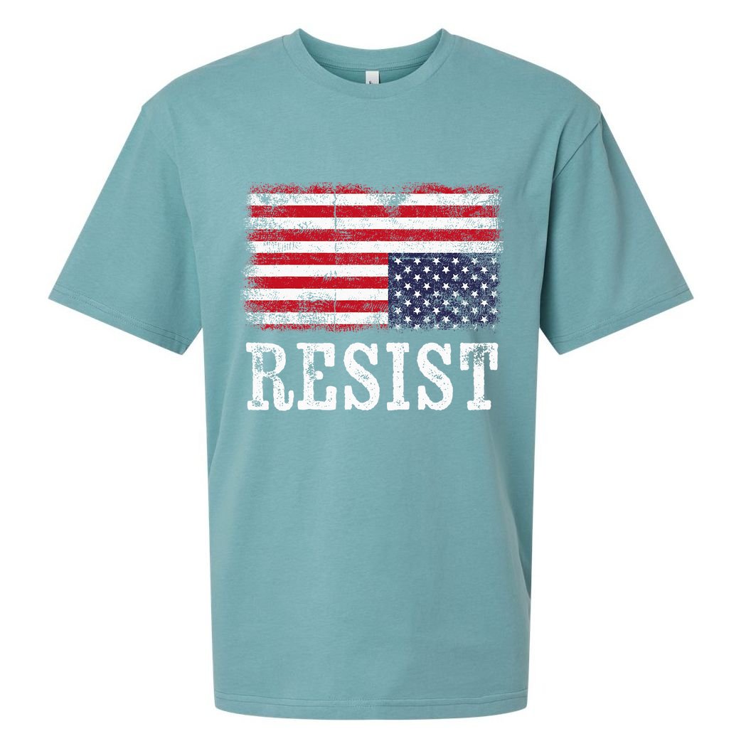 Upside Down American Flag Resist Distress United States Usa Sueded Cloud Jersey T-Shirt