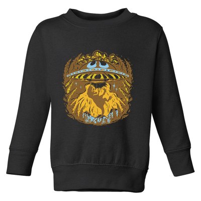 UFO Dinosaur Abduction Toddler Sweatshirt