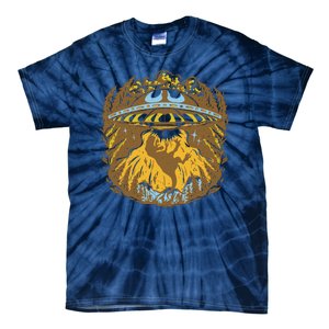 UFO Dinosaur Abduction Tie-Dye T-Shirt