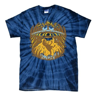 UFO Dinosaur Abduction Tie-Dye T-Shirt