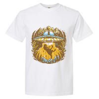 UFO Dinosaur Abduction Garment-Dyed Heavyweight T-Shirt