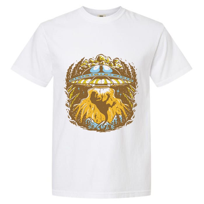UFO Dinosaur Abduction Garment-Dyed Heavyweight T-Shirt