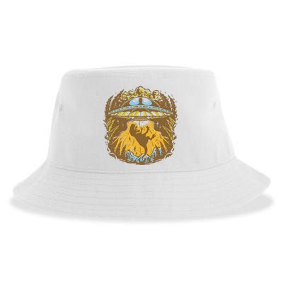 UFO Dinosaur Abduction Sustainable Bucket Hat