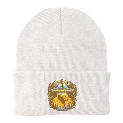 UFO Dinosaur Abduction Knit Cap Winter Beanie