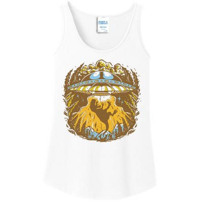 UFO Dinosaur Abduction Ladies Essential Tank