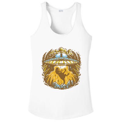 UFO Dinosaur Abduction Ladies PosiCharge Competitor Racerback Tank