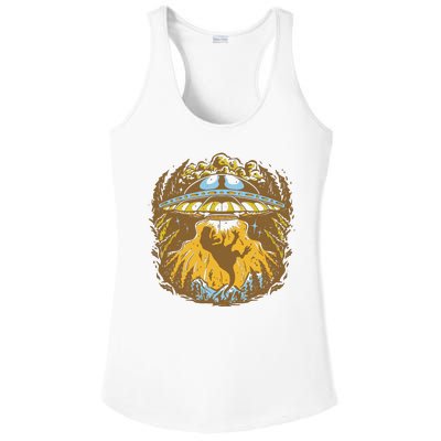 UFO Dinosaur Abduction Ladies PosiCharge Competitor Racerback Tank