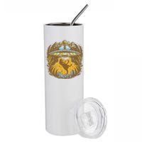 UFO Dinosaur Abduction Stainless Steel Tumbler