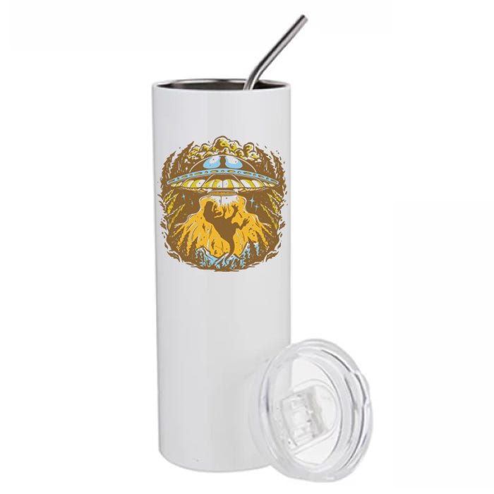 UFO Dinosaur Abduction Stainless Steel Tumbler