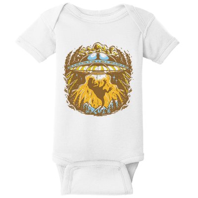 UFO Dinosaur Abduction Baby Bodysuit