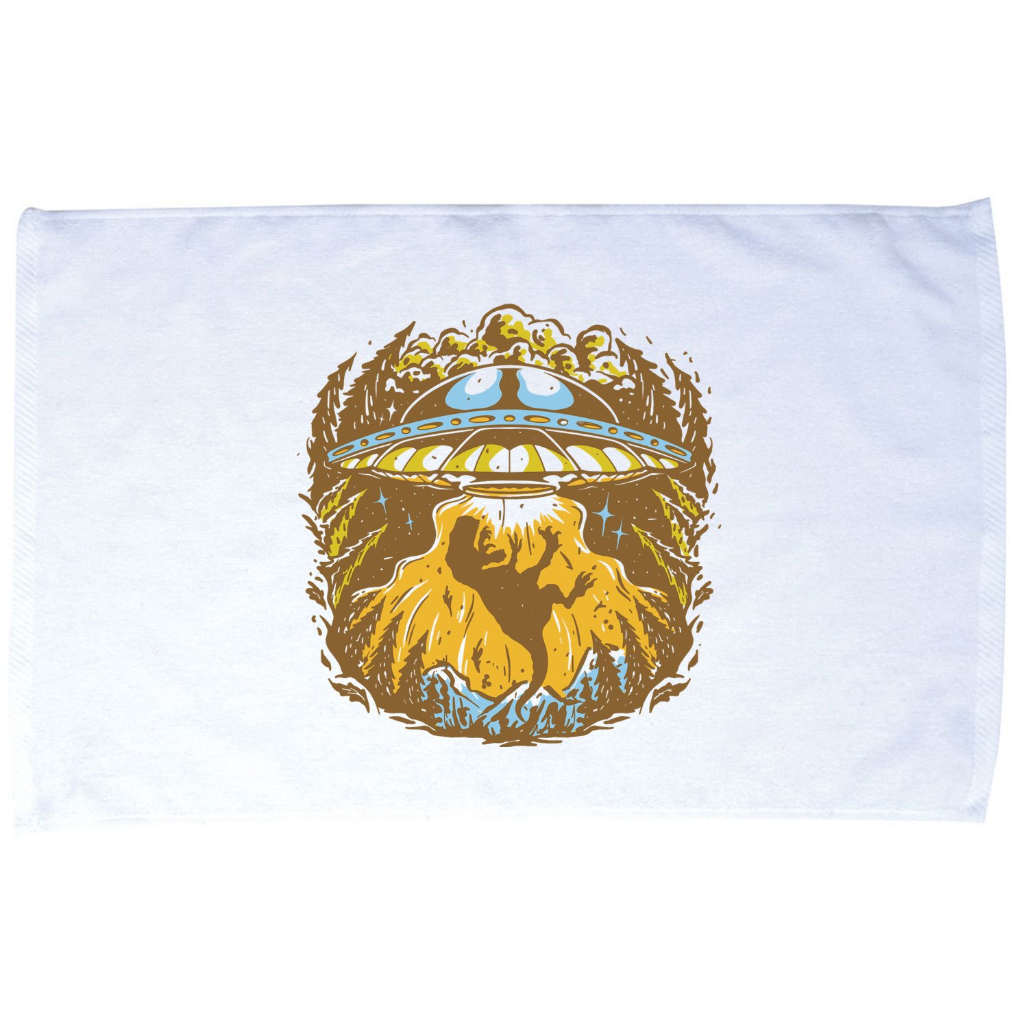 UFO Dinosaur Abduction Microfiber Hand Towel