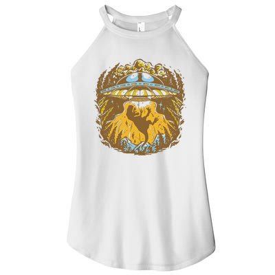 UFO Dinosaur Abduction Women’s Perfect Tri Rocker Tank