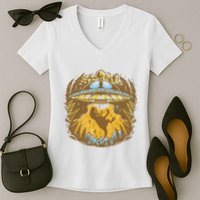 UFO Dinosaur Abduction Women's V-Neck T-Shirt