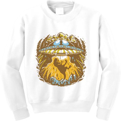 UFO Dinosaur Abduction Kids Sweatshirt