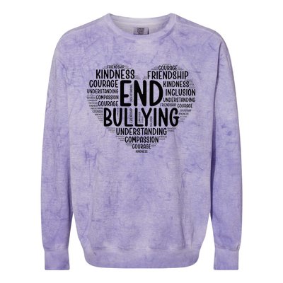 Unity Day Anti Bullying Heart Shape End Bullying Teacher Colorblast Crewneck Sweatshirt