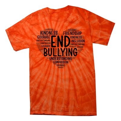 Unity Day Anti Bullying Heart Shape End Bullying Teacher Tie-Dye T-Shirt