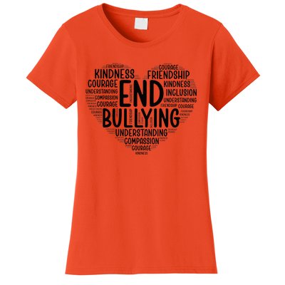 Unity Day Anti Bullying Heart Shape End Bullying Teacher Women's T-Shirt