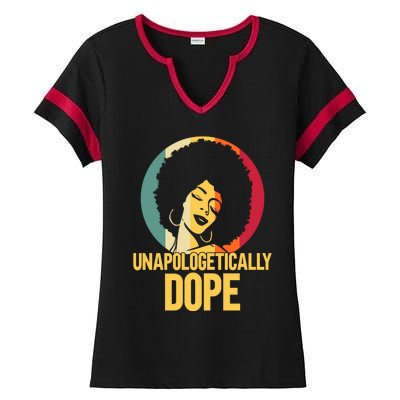 Unapologetically Dope Afro African American Black Funny Gift Ladies Halftime Notch Neck Tee