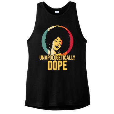 Unapologetically Dope Afro African American Black Funny Gift Ladies PosiCharge Tri-Blend Wicking Tank