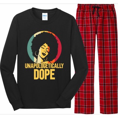 Unapologetically Dope Afro African American Black Funny Gift Long Sleeve Pajama Set