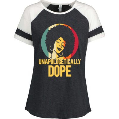 Unapologetically Dope Afro African American Black Funny Gift Enza Ladies Jersey Colorblock Tee