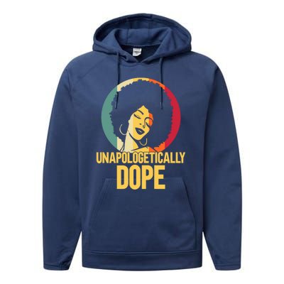 Unapologetically Dope Afro African American Black Funny Gift Performance Fleece Hoodie