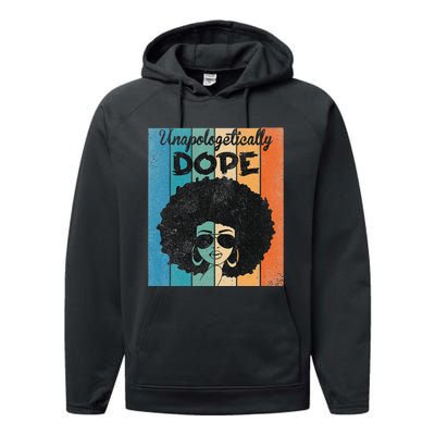 Unapologetically Dope Afro Black History Juneteenth Performance Fleece Hoodie