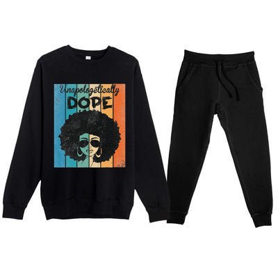 Unapologetically Dope Afro Black History Juneteenth Premium Crewneck Sweatsuit Set