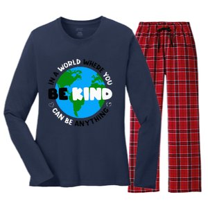 Unity Day AntiBullying Orange AntiBully Be Kind Women's Long Sleeve Flannel Pajama Set 