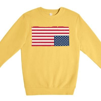 Upside Down American Flag Vintage Premium Crewneck Sweatshirt