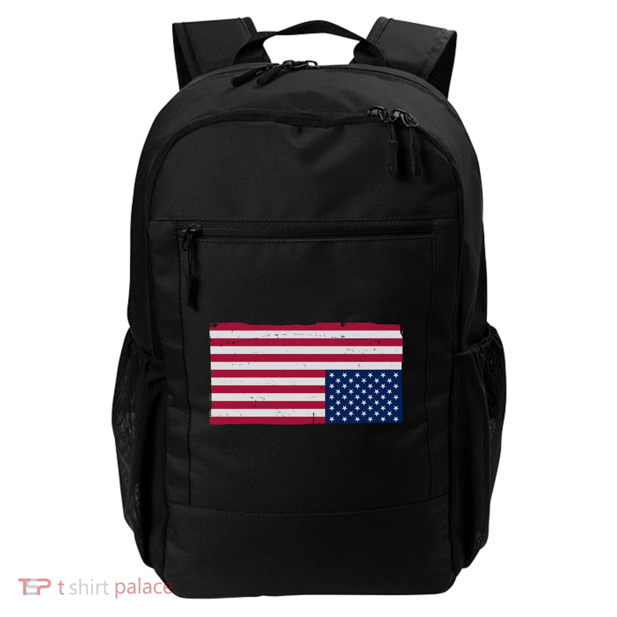 Upside Down American Flag Vintage Backpack