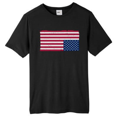 Upside Down American Flag Vintage Tall Fusion ChromaSoft Performance T-Shirt