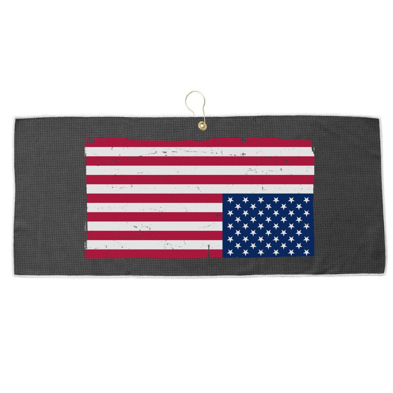 Upside Down American Flag Vintage Large Microfiber Waffle Golf Towel