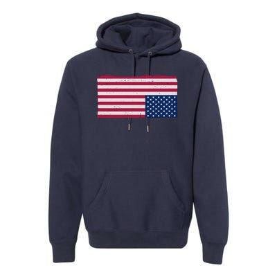 Upside Down American Flag Vintage Premium Hoodie