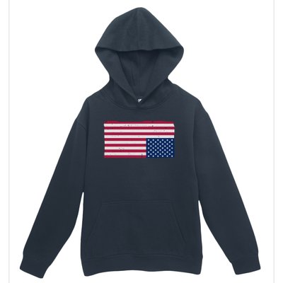 Upside Down American Flag Vintage Urban Pullover Hoodie