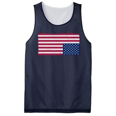 Upside Down American Flag Vintage Mesh Reversible Basketball Jersey Tank