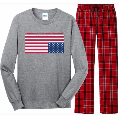 Upside Down American Flag Vintage Long Sleeve Pajama Set