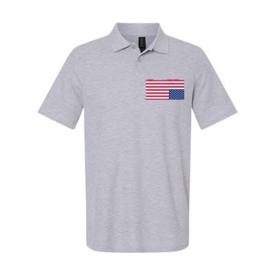 Upside Down American Flag Vintage Softstyle Adult Sport Polo