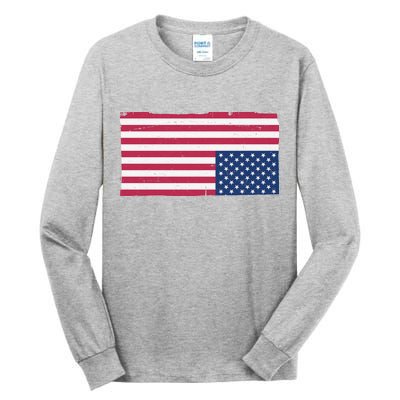 Upside Down American Flag Vintage Tall Long Sleeve T-Shirt