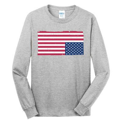 Upside Down American Flag Vintage Tall Long Sleeve T-Shirt