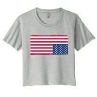 Upside Down American Flag Vintage Crop Top