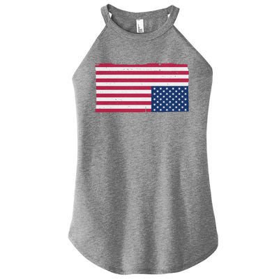 Upside Down American Flag Vintage Women’s Perfect Tri Rocker Tank