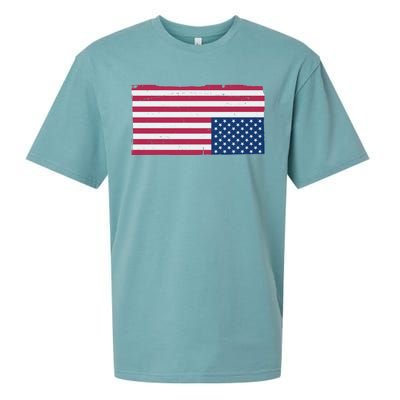 Upside Down American Flag Vintage Sueded Cloud Jersey T-Shirt