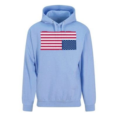 Upside Down American Flag Vintage Unisex Surf Hoodie